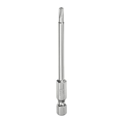 T15 Security Torx Bit 1/4'' Hex Shank 3'' Long Tamper Resistant Star Bits
