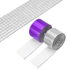 5x5mm Self Adhesive Mirrors Mosaic Tiles, 6400 Pcs Mosaic Sticker, Purple Silver