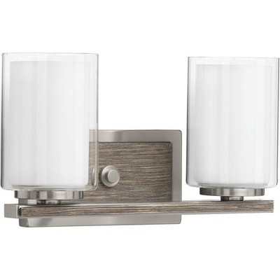 Progress Lighting Mast Collection 2-Light Clear Glass Coastal Bath Vanity Light