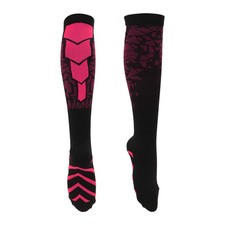 S-M Tall Cycling Socks, Black/Red/Pink