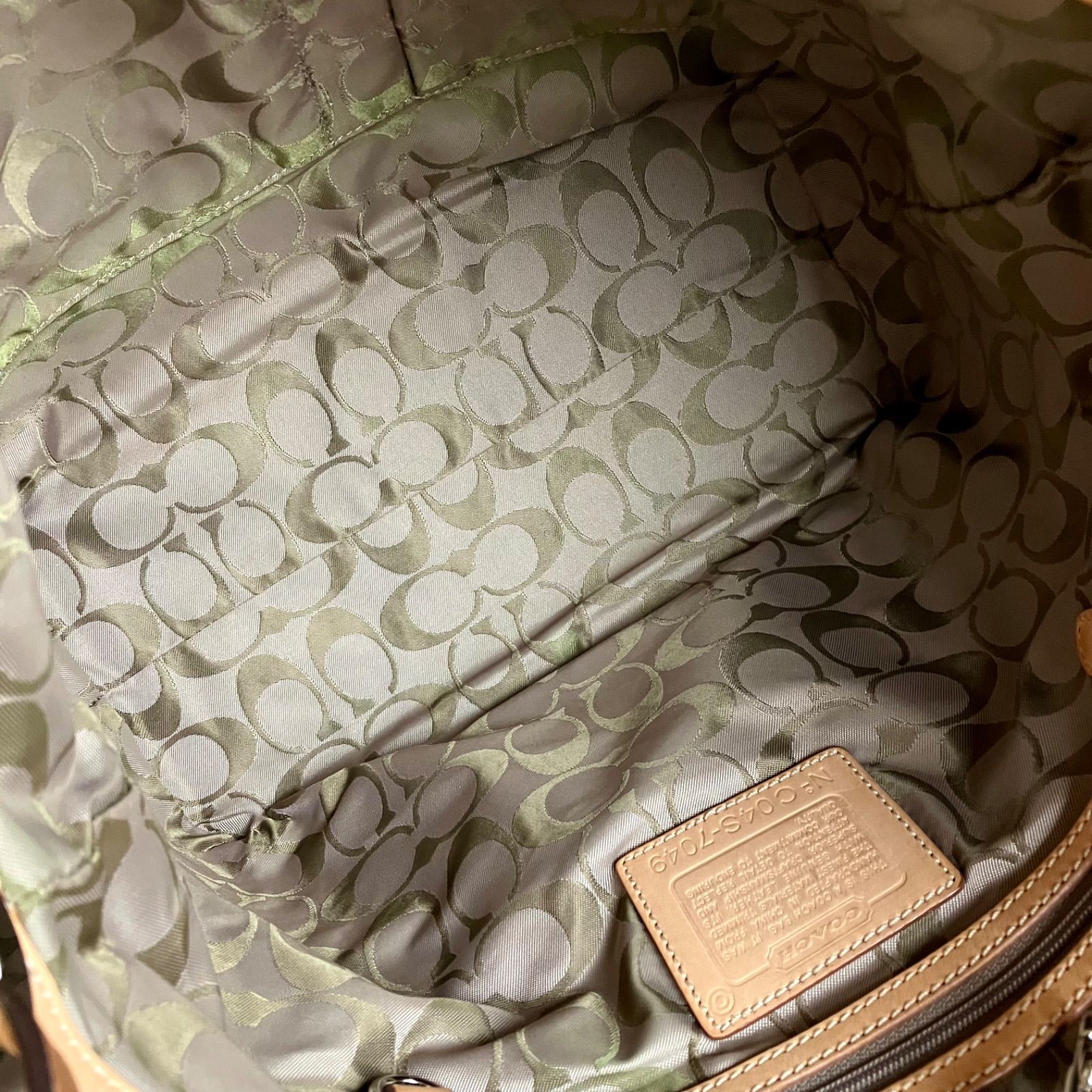 COACH Patchwork One Shoulder Bag Suede Canvas Lea… - image 15