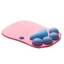 Soft Silicone Cat Paw Mouse Pad with Wrist Rest 10.7L x 7.9W inches, Pink