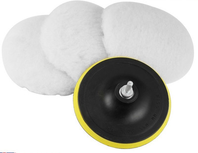 5 Stück Wolle Polierpads 150 mm 6 Zoll Polierpad Polierhaken und Schlaufe