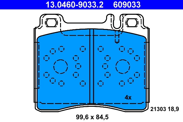 Bremsscheiben-BremsbeläGe-Kit ATE 13.0460-9033.2 MERCEDES-BENZ 002 420 04 20-image