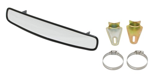 EMPI 13-5/8" Convex Rear View Mirror Black - Baja Dune Buggy Rail UTV - 00-4587 - Picture 2 of 3