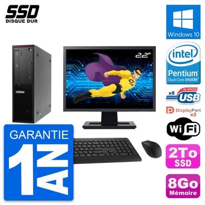 PC Lenovo Thinkstation P300 SFF Bildschirm 22 '' G3220 RAM 8Go SSD 2To Windows 10