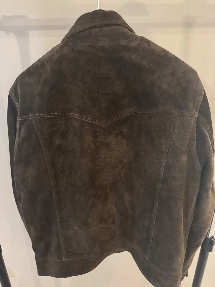 Men’s XL Iron and Resin Brown Genuine Cow Suede 3 pocket Button closure Jacket - Image 2 of 4