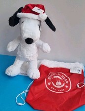 Build A Bear Snoopy With Flappy Moveable Ears Santa's Hat & Carrie Bag BNWT 