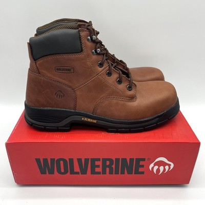 Wolverine Boots Steel Toe Men s 13 M Harrison 6  Brown Leather Work SR EH NEW
