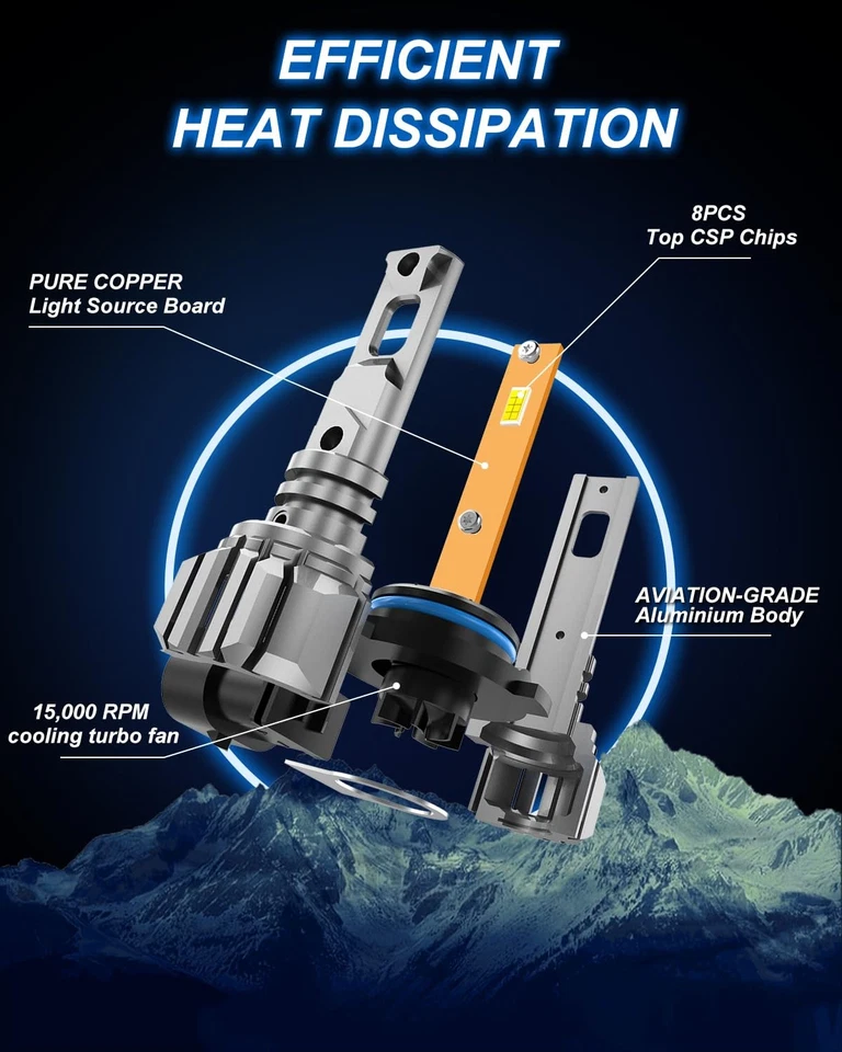 HB4 led canbus 30000LM 80W，6500K lumière Blanche Forte Phare de Voiture kit d... - Image 3 of 4