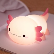 Axolotl Night Light for Kids, Cute Axolotl Lamp Silicone Baby Nursery Night L...