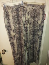 Vince Camuto Grey/Black Snakeprint Wide Leg Dress Pants Plus Size 24W