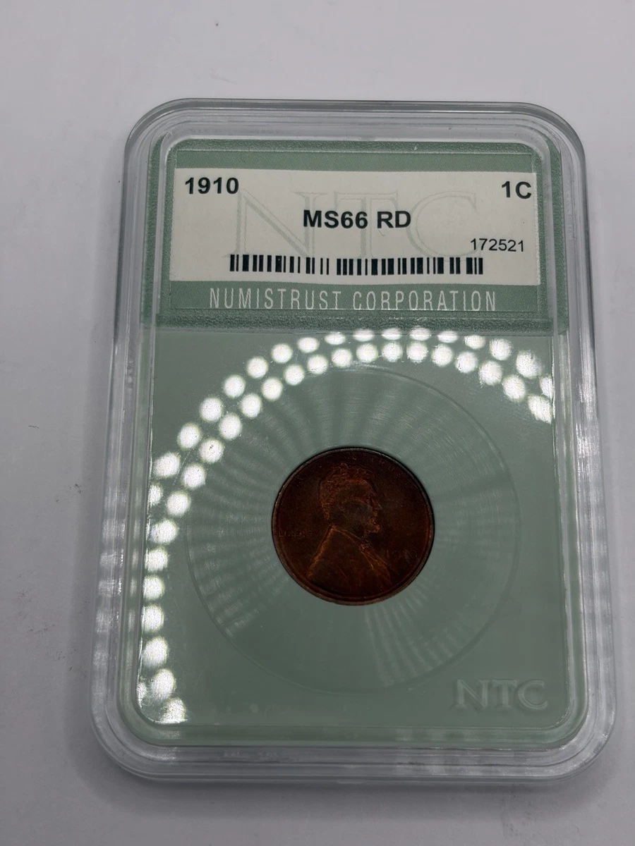 1910 Year Grade MS 65 Lincoln Wheat US Small Cents (1909-1958) for