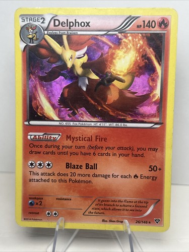DAMAGED Delphox 26/146 Holo XY Base Set AUTHENTIC Pokemon Card