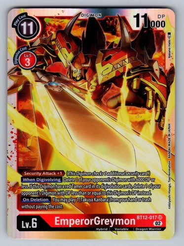 EmperorGreymon [Ultimate Cup Foil] #BT12-017 Digimon Across Time card