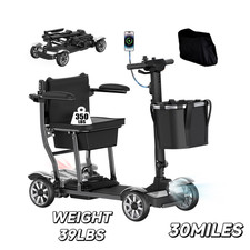 39LBS Foldable 4-Wheel Mobility Scooter for Seniors-All Terrain,Airline Approved