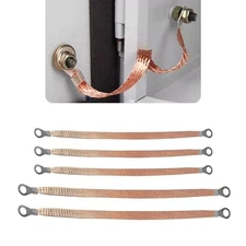 Pack-5 Car Engine Grounding Strap Kit, Copper Braided Flexible Cable 