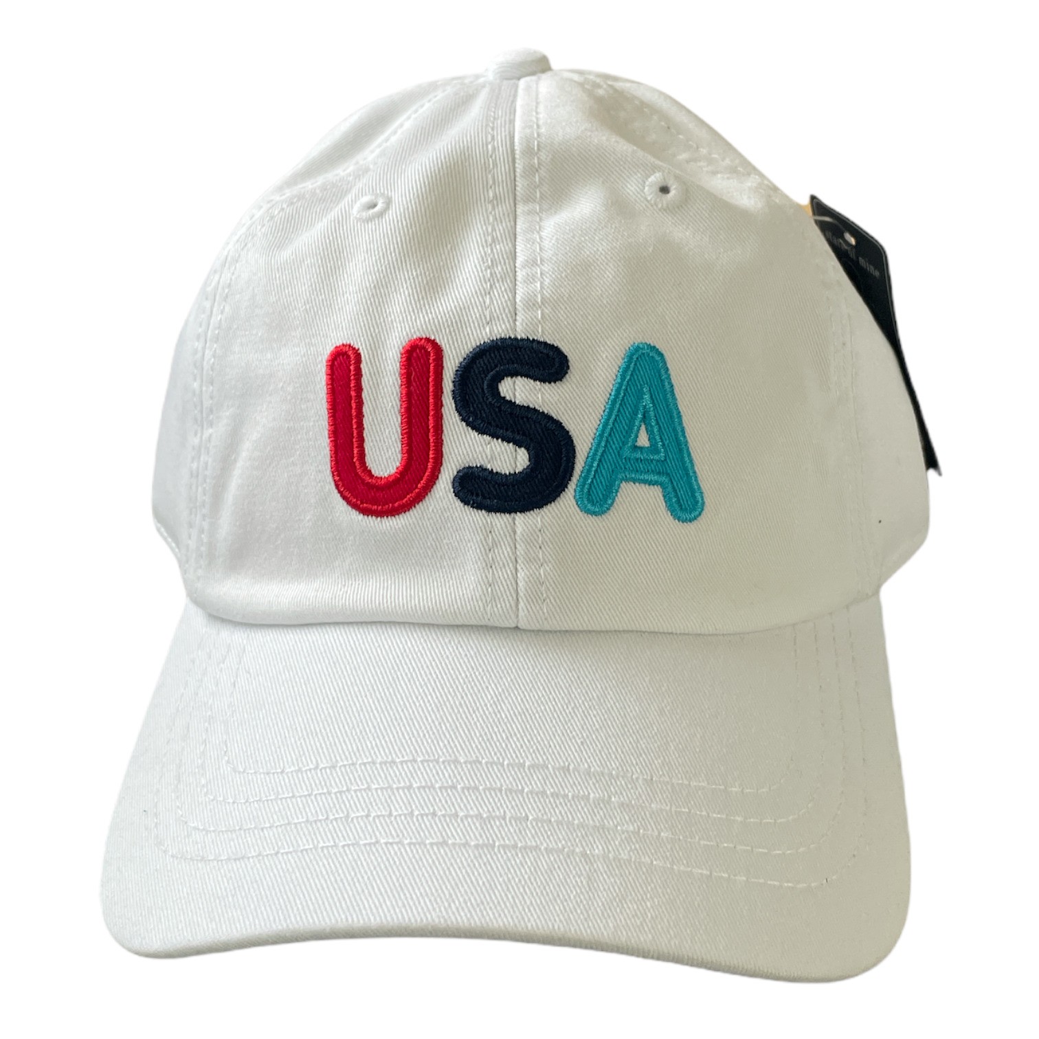 State of Mine Unisex ''USA'' Baseball Cap, White, One Size Fits Most