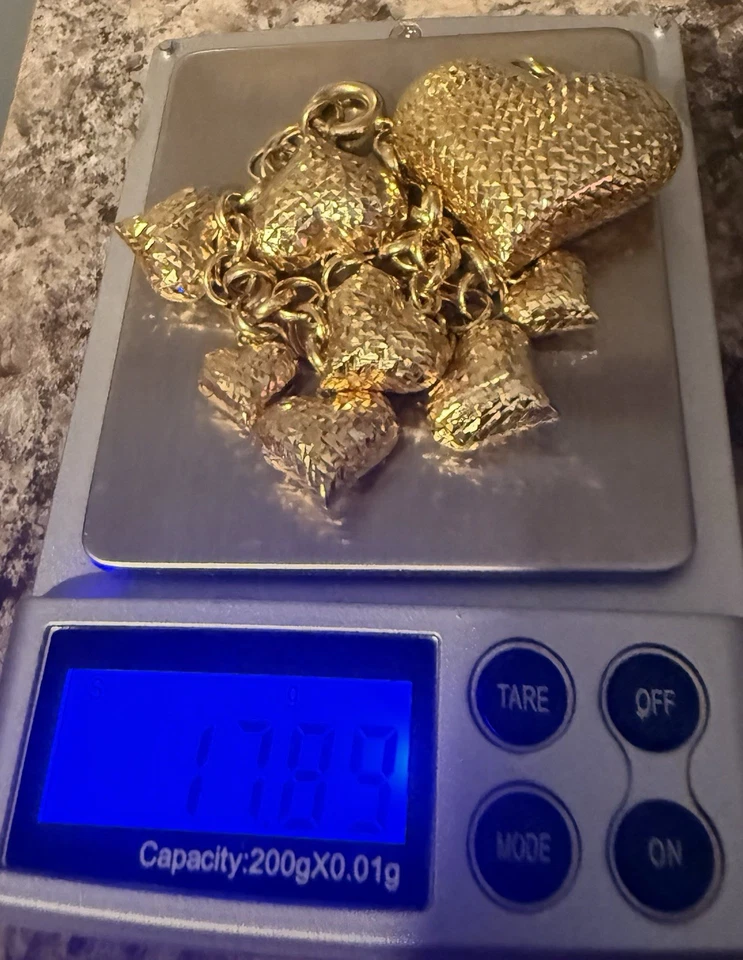 Juego de pulsera y colgante grande de oro saudí macizo real de 18k Foto 4 de 4