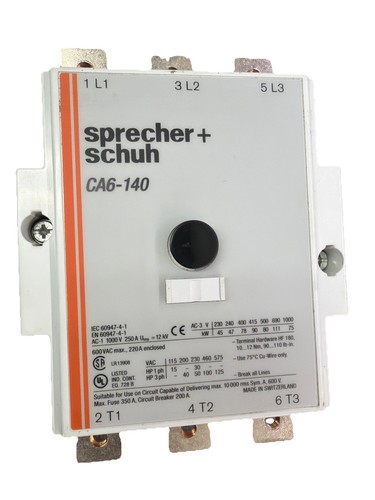 Sprecher & Schuh CA6-140 110V50/120V60 TG473 CA6-140 110/120v 575v 3 Pole