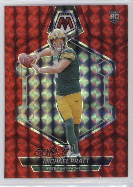 2024 Panini Mosaic Rookies Red Mosaic Prizm Michael Pratt #400 Rookie RC 2l4