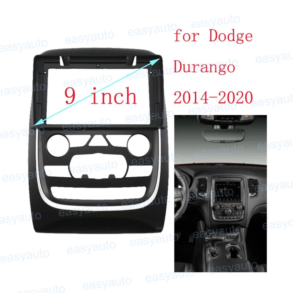 9''Car Dash Radio Stereo Frame Fascia Bezel Trim for Dodge 2014-20 DURANGO Panel - Image 2 of 4