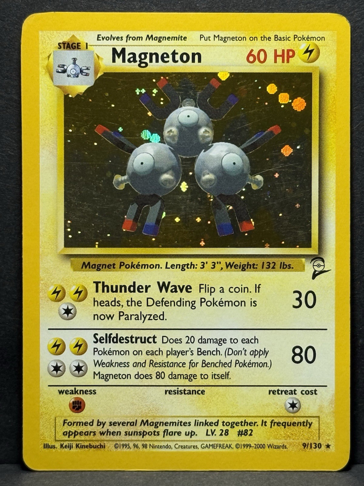 Magneton 9/130 Base Set 2 Unlimited Holo Rare Pokémon TCG Card MP