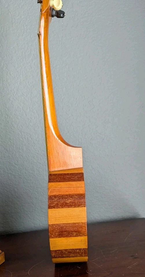 复古班卓尤克里里班卓琴 4 弦层压木边隐藏头胶木钉 — 第 2/4 张图片