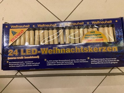 24 LED Weihnachtskerzen m. Stecksystem für Innen-und Außenbereich 
