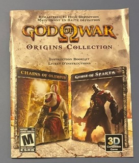 God of War Origins Collection Playstation 3 PS3 Instruction Manual NO GAME