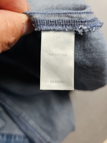 J. Jill Denim Chambray Shirt Dress Size Large Blue Roll Up Sleeves Pockets - Picture 7 of 10