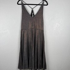 Rachel Roy Metallic Knit Tank Dress Midi Spaghetti Strap XL