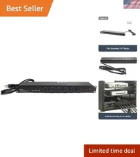 16 Outlet 1U Rack PDU Power Strip - Surge Protection & LED Indicators