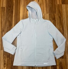 WOMANS NO BULL FULL ZIP OUTDOOR Quilted HOODY Gray Size L EUC WORN ONCE