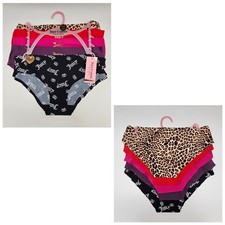 JUICY COUTURE 5 Pk Women M L XL No Panty Lines Logo Panties Beige Red Pink Black