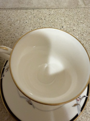 Gorham "Manhattan" Pattern Set of 2 Teacup/Saucer 24kt Japan Bone China - Picture 12 of 14