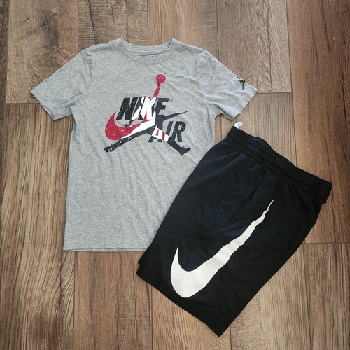 Lot Of 2 Nike Air Jordan T-shirt Shorts Youth Boy Outfit Set Size 10/12 M