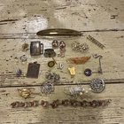 Small Lot Of Vintage Costume Jewelry Bracelet Brooch Pendant Earrings Pins