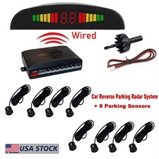 Car Reverse Parking Radar System with 8 Parking Sensors Distance Detection LED