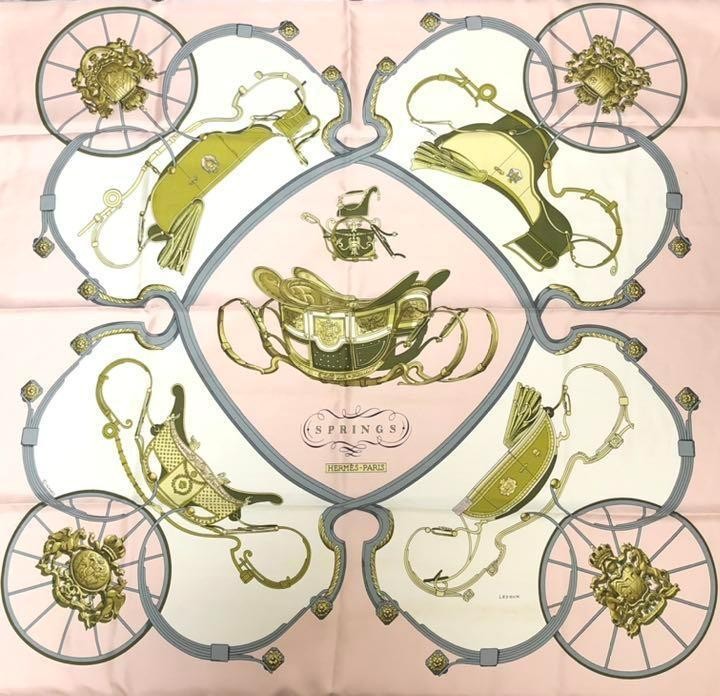 Hermes Silk Spring Carre 90 Scarf Excellent Used No Box