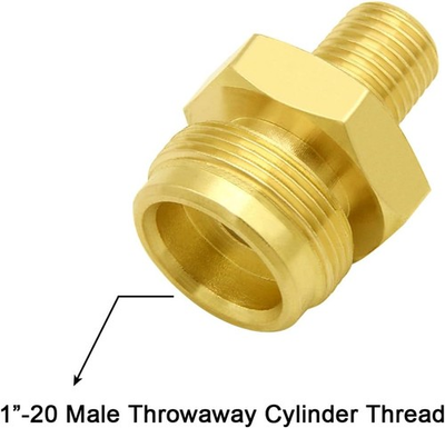 #ad #ad 1LB Propane Disposal Adapter Fitting 1 4quot; NPT Male to 1quot; 20 Male Throwaway Cy... $20.93