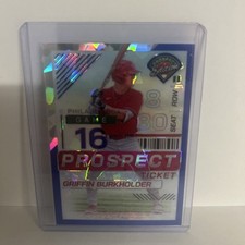 GRIFFIN BURKHOLDER 2024 PROSPECT EDITION TICKET Blue Cracked Ice /299
