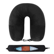 U-Shaped Pillowcase Travel Neck Pillow with Fillable Clothing, Extra Storage Bag