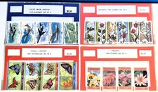4x Stamp Packs - Butterflies / Flowers / Aircraft Stamps - Sold as Shown