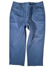 Talbots Stretch Blue Flat Front High-Rise Straight Leg Crop Pants Women's 8P