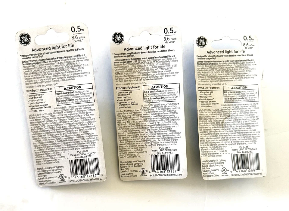 GE Lighting 13887 5W C7 LED Night Light Bulb - 2 Pack Each = 6 Total Bulbs - Image 2 of 3