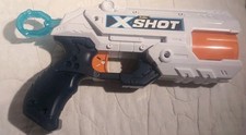 Zuru X Shot Dart Gun 6 shot White Shooter -TESTED Works Gun Only FREE SHIPPING