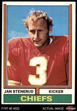 1974 Topps #355 Jan Stenerud Chiefs HOF Montana St 4 - VG/EX