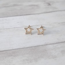 Gold Tone Star Shape Stud Earrings - Fair Condition