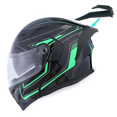 1Storm Motorcycle Modular Full Face Helmet Flip up Dual Small, Arrow Green 